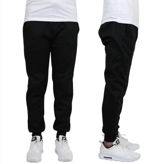 24 Pack Men's Fleece Jogger Sweatpants - Black