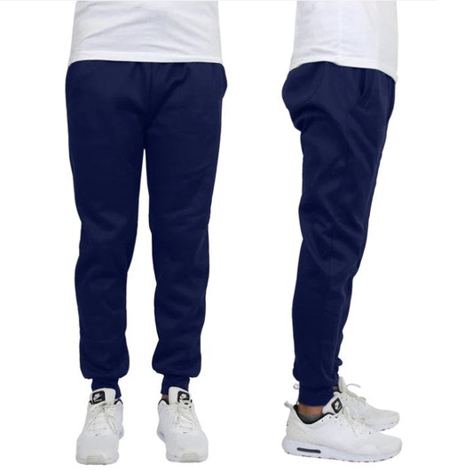 24 Pack Men's Fleece Jogger Sweatpants - Navy