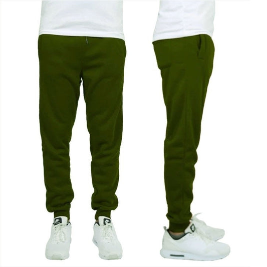 24 Pack Men's Fleece Jogger Sweatpants - Olive
