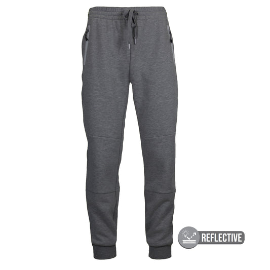 Men's Fleece Joggers With Reflective Pockets - Charcoal