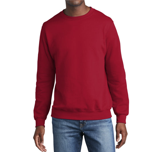 24 Pack Men's Fleece Crewneck Sweatshirt in Red