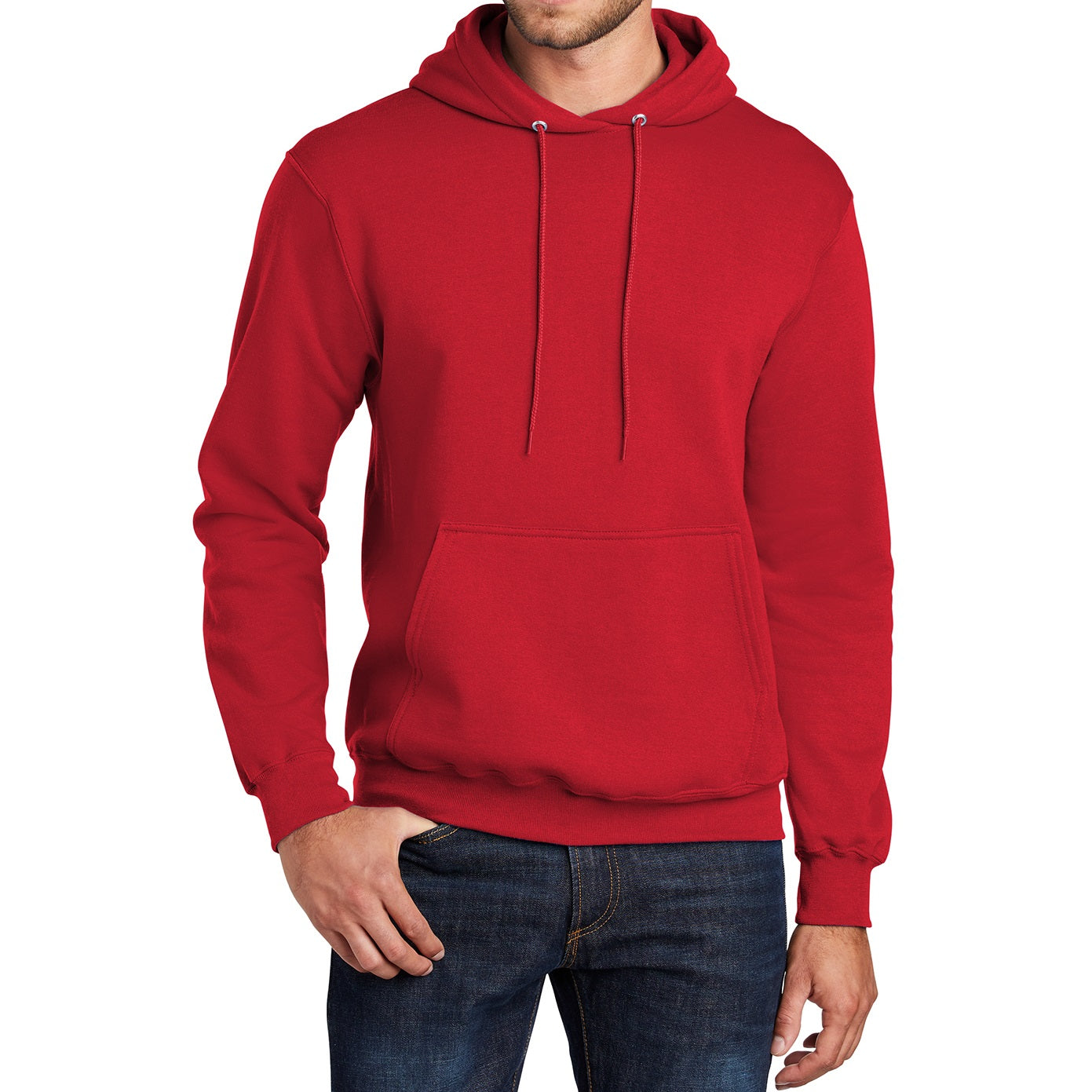 24 Pack Men's Fleece Pullover Hoodie Sweatshirt in Red