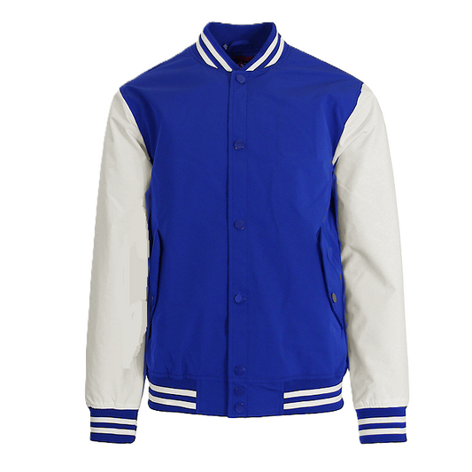 24 Pack Men's Heavyweight Varsity Jacket – Royal Blue / Cream Sleeves