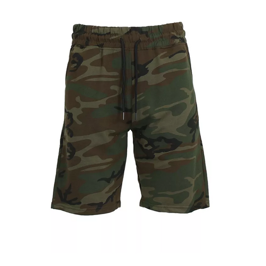 24 Pack Men's Camo Lightweight Fleece Shorts - Woodland