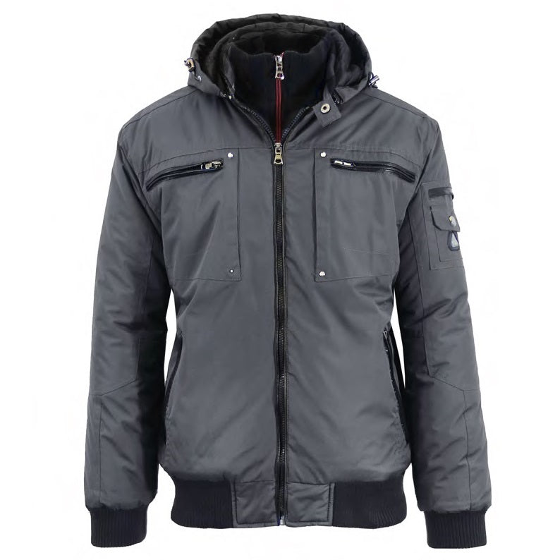 24 Pack Men's Heavyweight Motorcycle Bomber Jacket - Olive