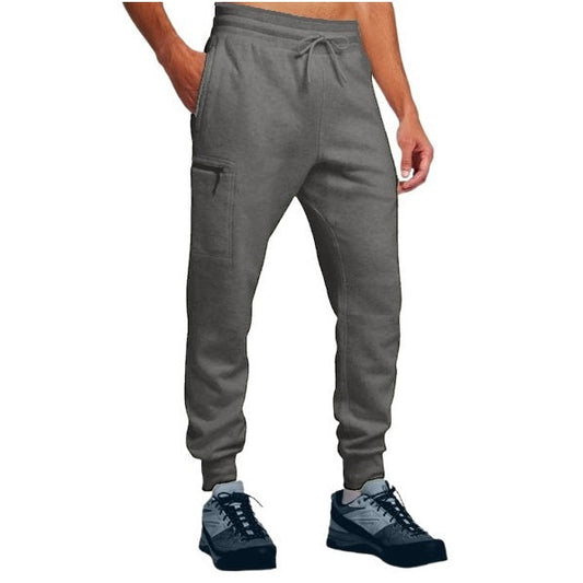 24 Pack Men's Fleece Cargo Jogger Sweatpants - Charcoal