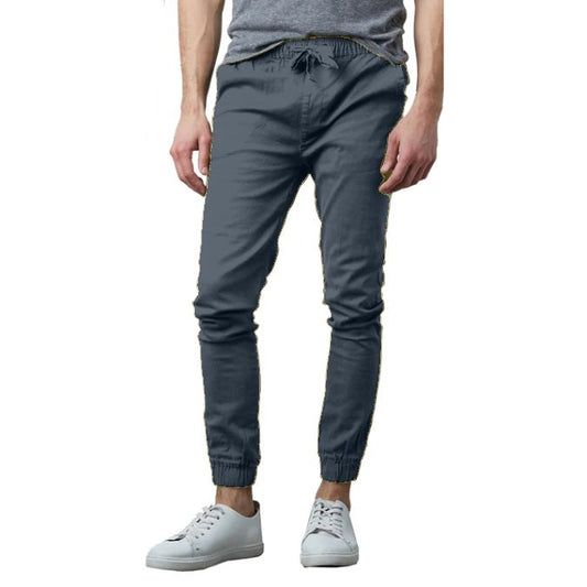24 Pack Men's Stretch Drawstring Twill Joggers - Dark Grey