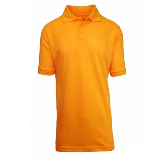 Men's Short Sleeve Pique Polo Shirt in Gold
