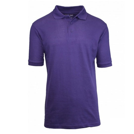 Men's Short Sleeve Pique Polo Shirt in Purple