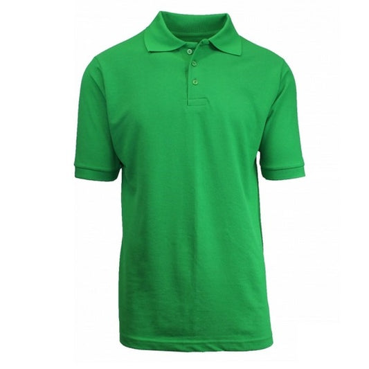 Men's Short Sleeve Pique Polo Shirt in Kelly Green