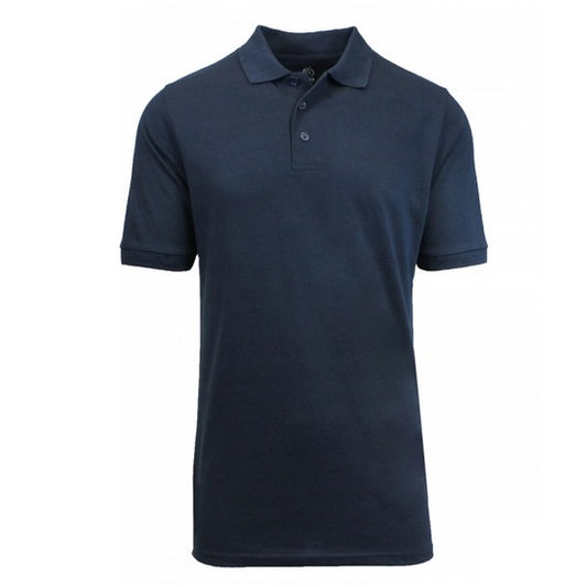 Men's Short Sleeve Pique Polo Shirt in Navy