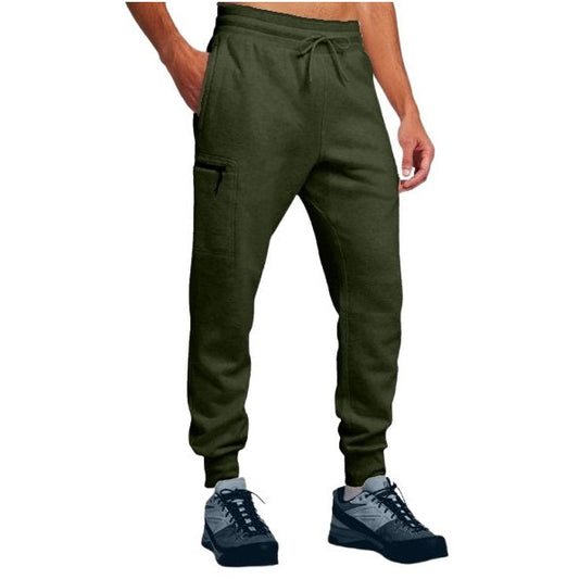24 Pack Men's Fleece Cargo Jogger Sweatpants - Olive