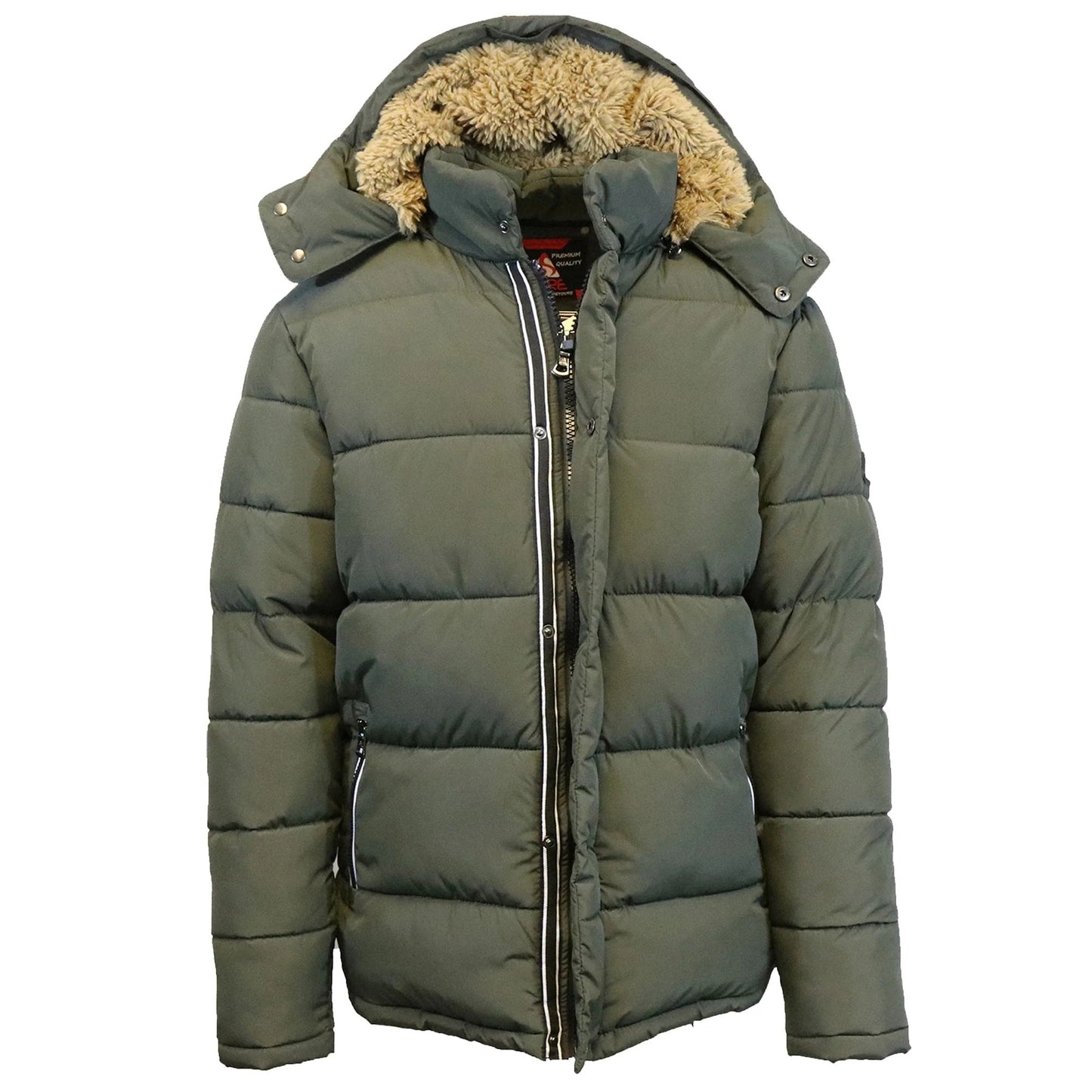 24 Pack Men's Bubble Parka Jacket with Sherpa Lined Hood - Navy