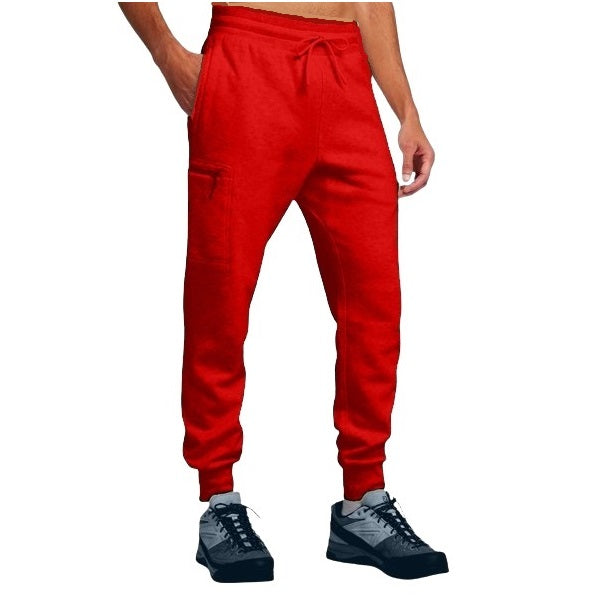 24 Pack Men's Fleece Cargo Jogger Sweatpants - Black
