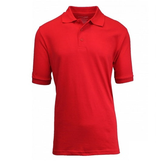 Men's Short Sleeve Pique Polo Shirt in Red
