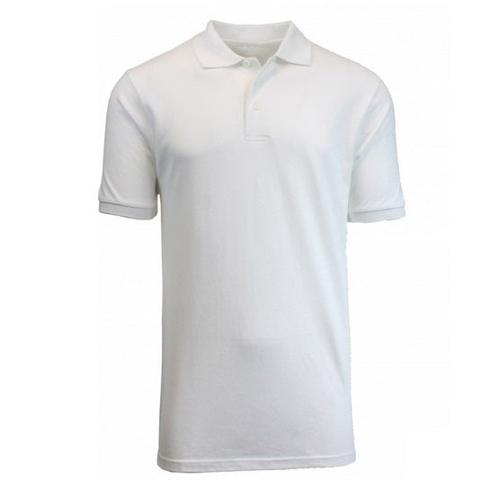 Men's Short Sleeve Pique Polo Shirt in White