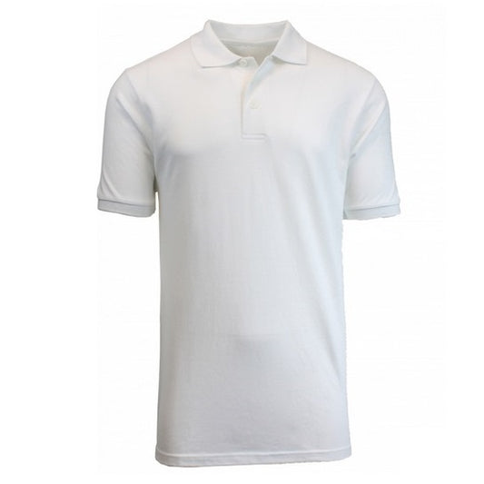 Men's Short Sleeve Pique Polo Shirt in White